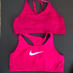 2 Nike Women’s Bright Pink Sports bras size XLarge